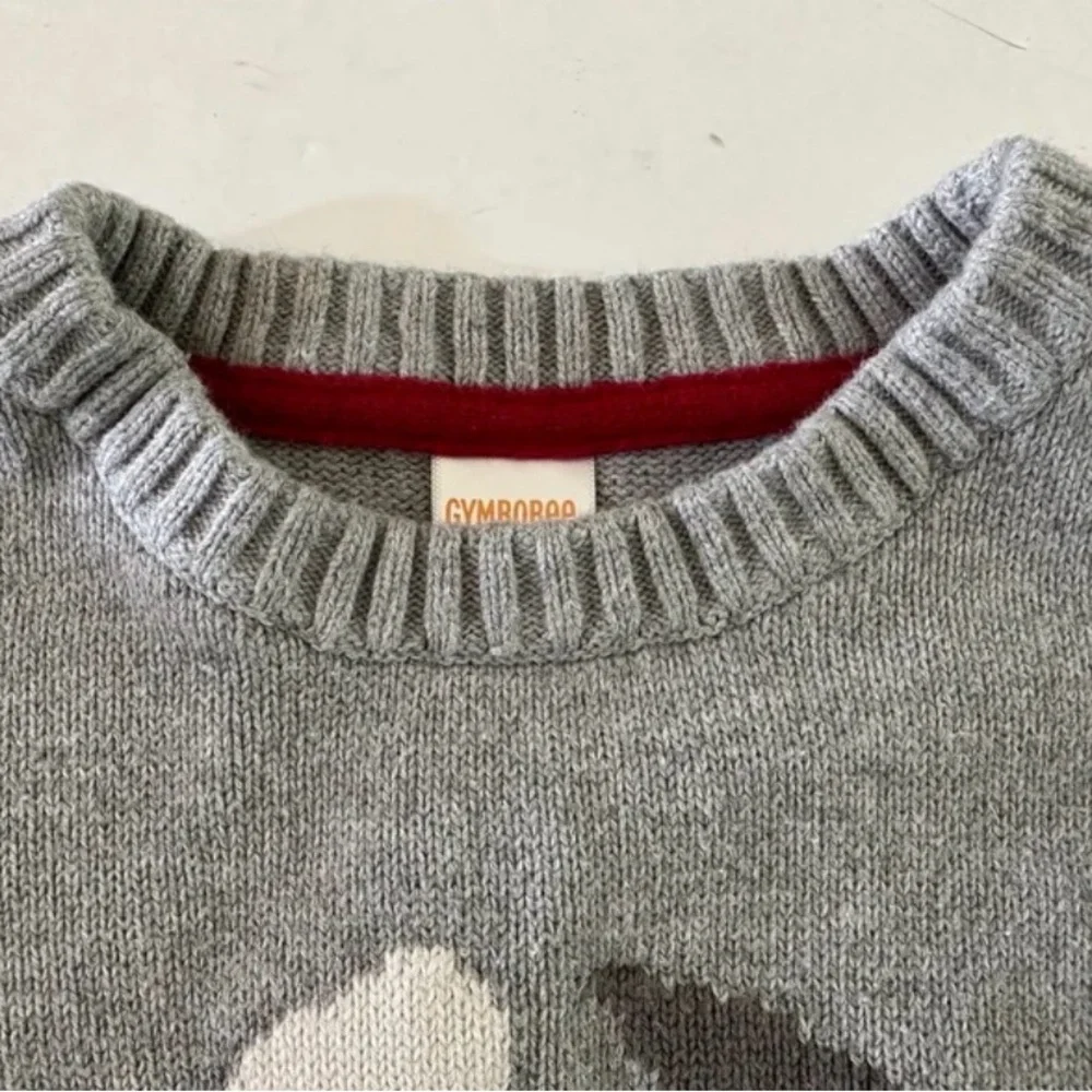 Gymboree Grey Polar Bear Holiday Kids Long Sleeve Sweater size L (10-12)